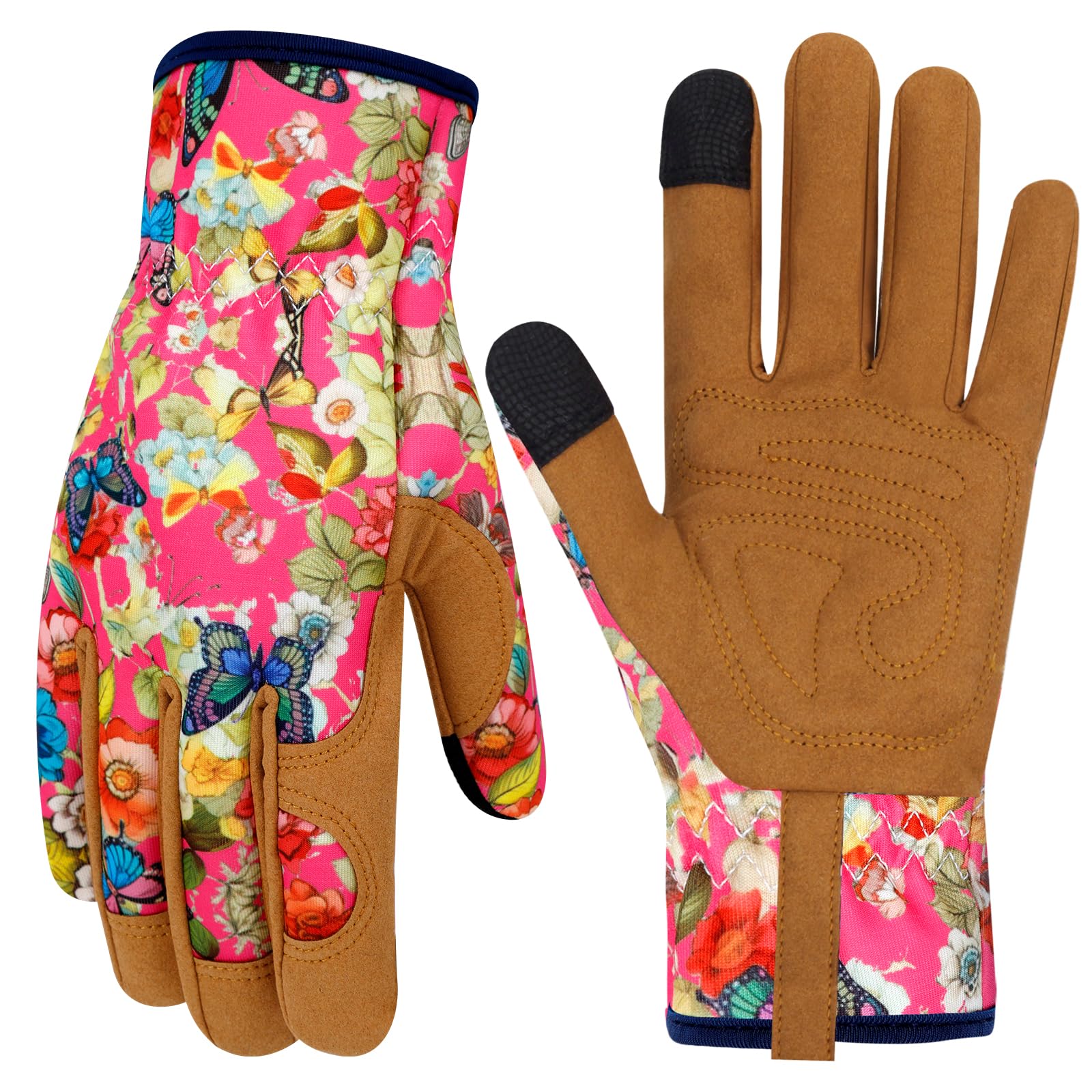 Gants de jardinage en cuir pour femme, gants de jardin résistants aux épines, cadeau de fête des mères, design d'écran tactile, gants de travail pour plantation, creusage, élagage, cadeau de