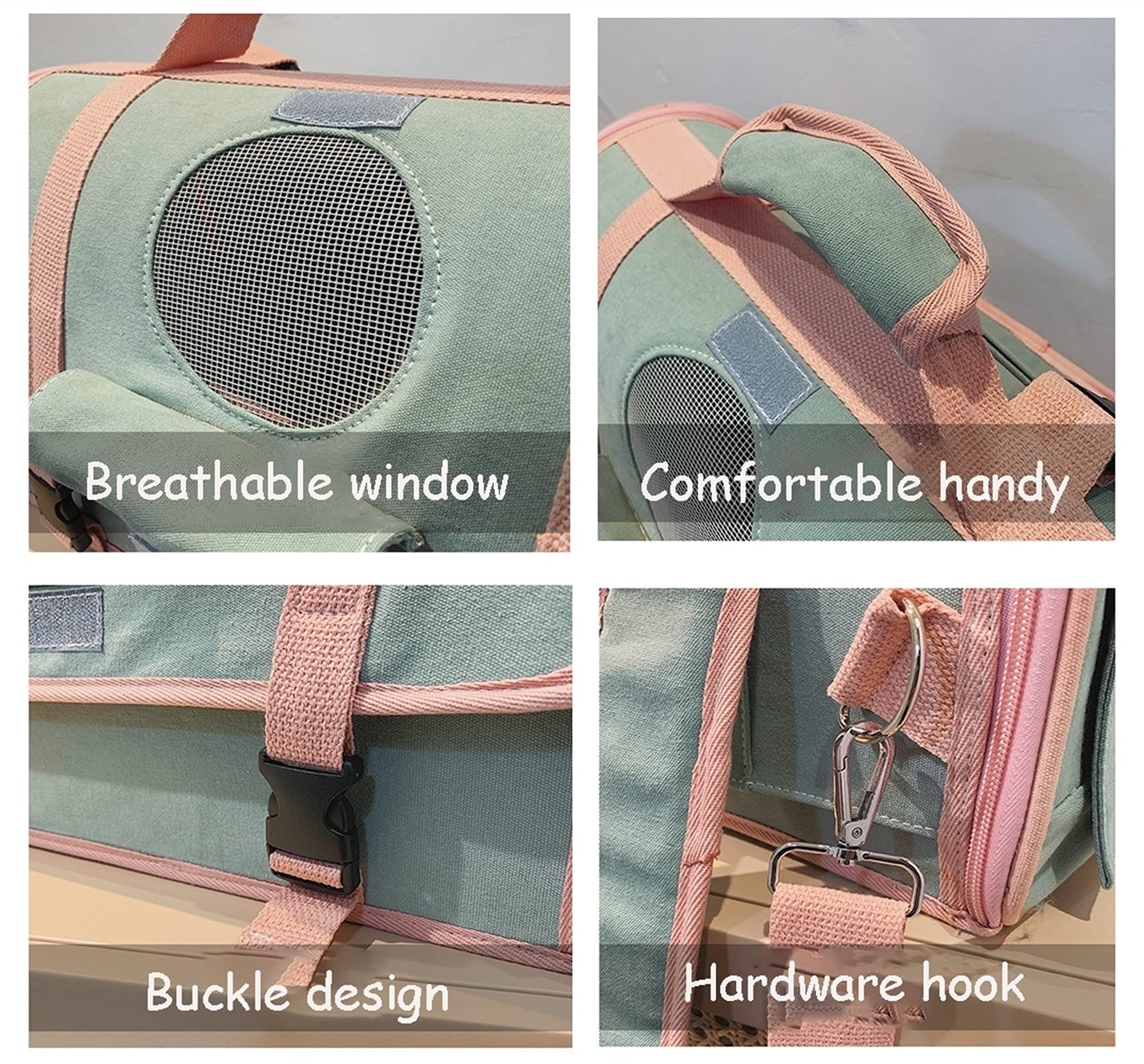 Trasportín para Perros Pequeños Y Medianos, Bolso Transpirable para Gatos, Transportador De Viaje Plegable para Cachorros, con Malla para Llevar Al Hombro Y Cojín De Vellón