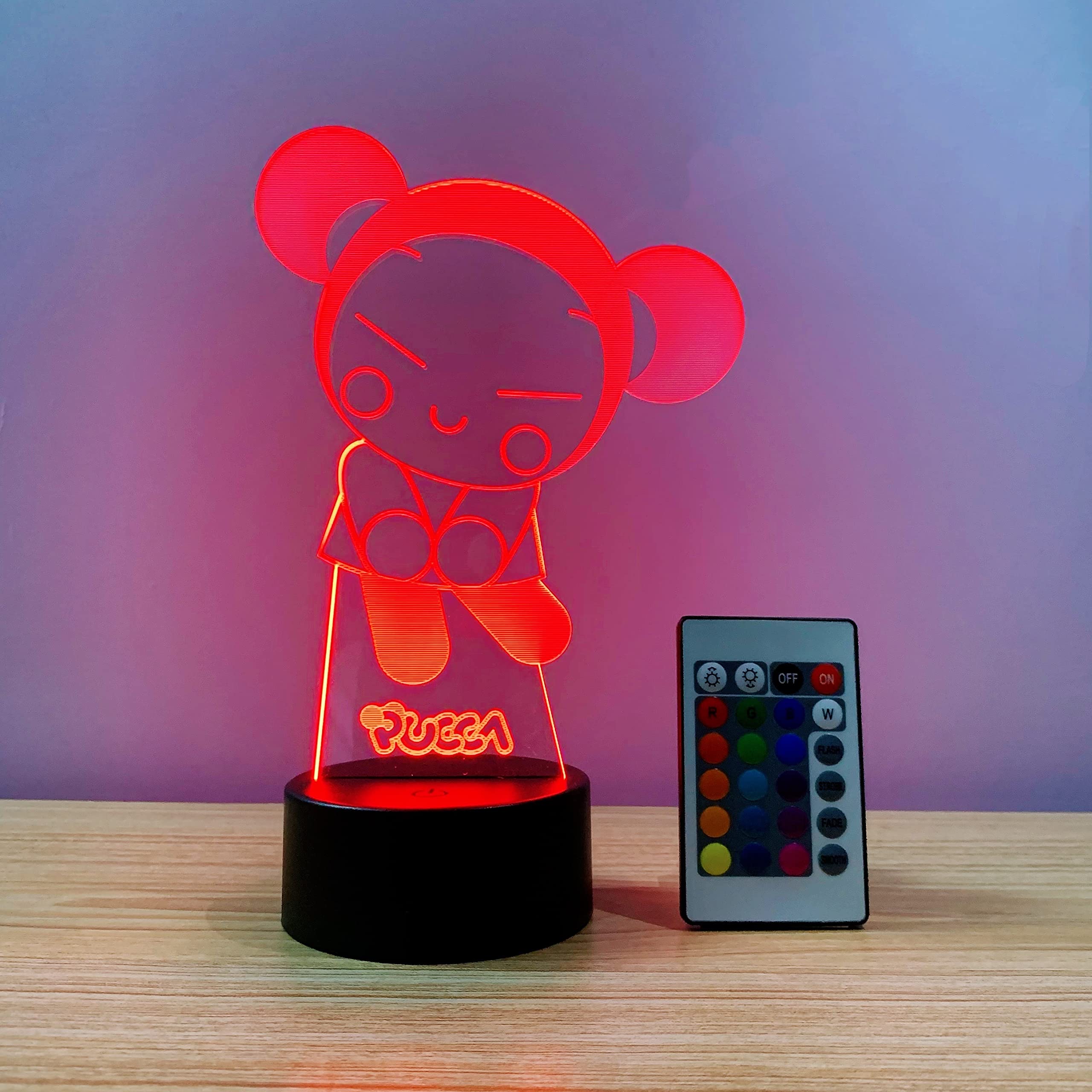 WoloboxPUCCA Children's LED Lamp Colour Changing USB Night Light and Decoration with Official Wireless Remote (Pucca)