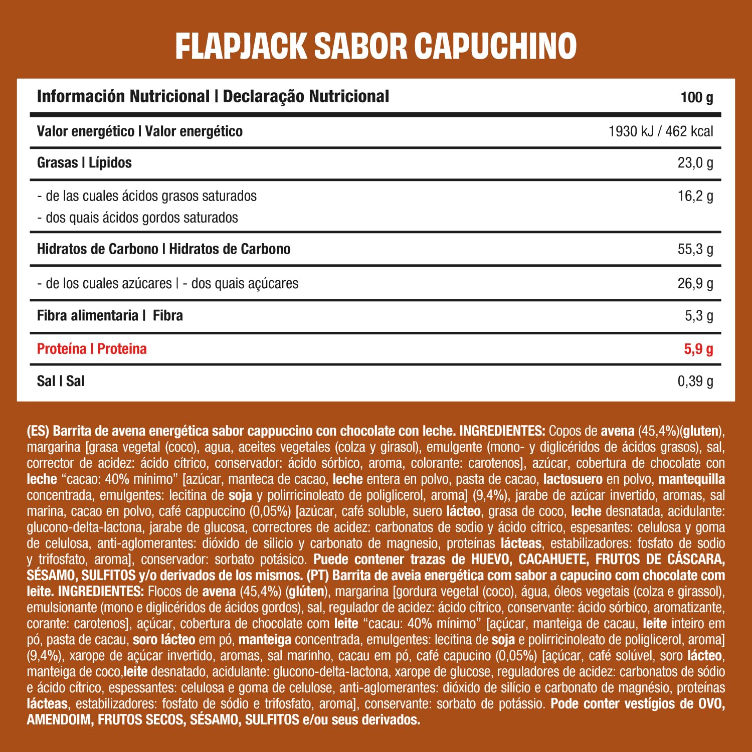JustLoading Barritas Energéticas de Avena 45% Sabor Capuchino & Chocolate – Fuente de Fibra y Energía – Sin Aceite de Palma – Snack para Deportistas y Ciclistas – Pack 20 Unidades de 60 g