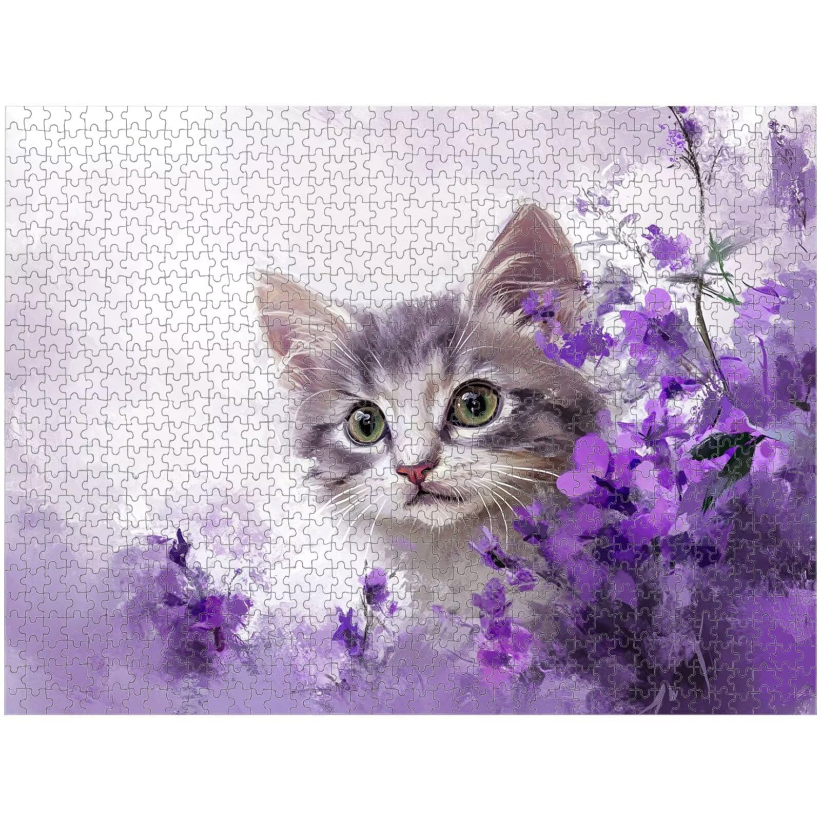 5000 Pezzi Puzzle Adulti - Gatto & Fiore - Decorazione Murale 1T#1126 | Puzzle in Legno, Tagliati con Precisione, Inchiostro dai Colori Vivaci, Hobby Statico, Decorazione per Casa, 105x181cm