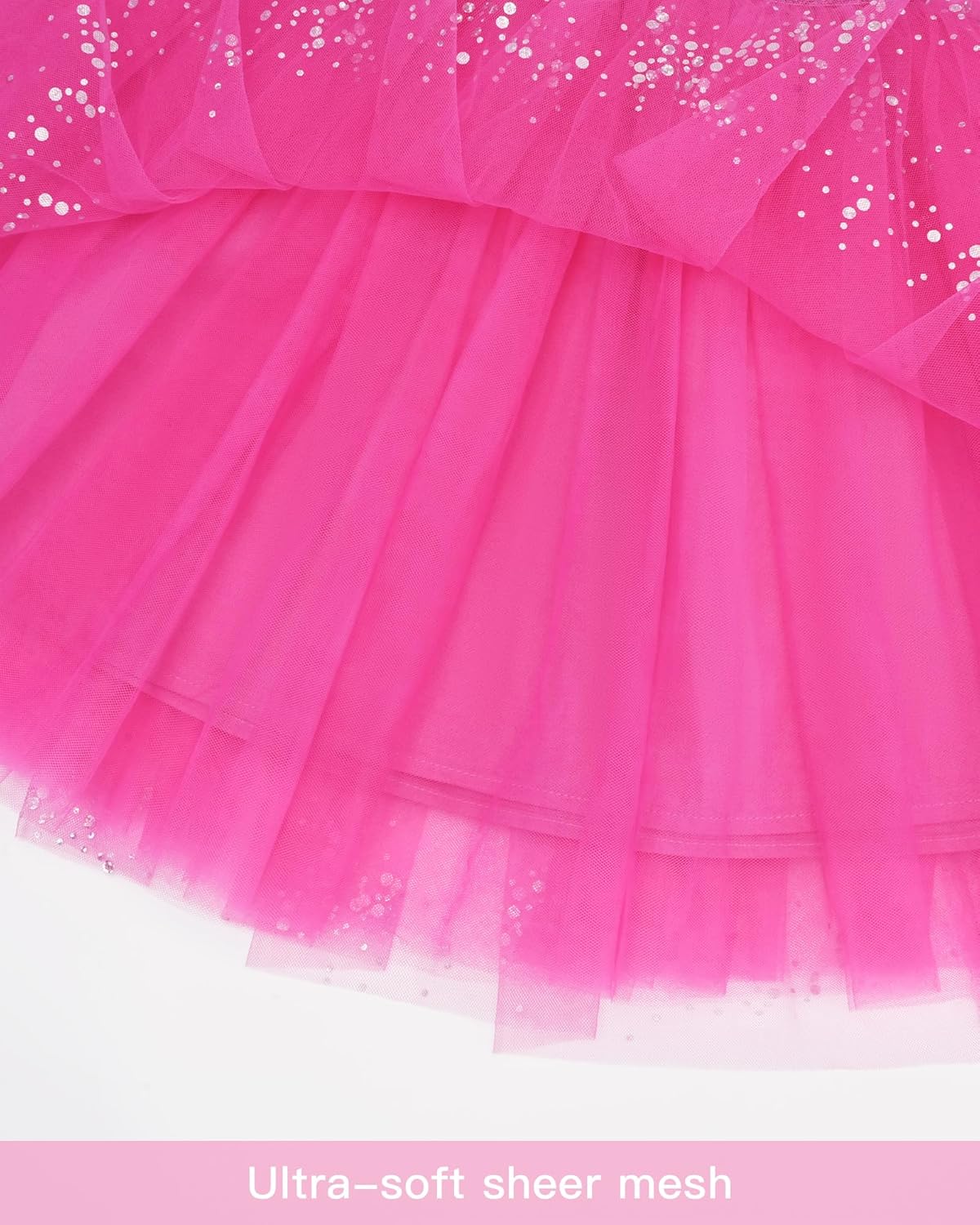 Stelle Tutu for Girls Sequin Skirt with Elastic Waist Layered Tulle Ballet Dance Princess Dress Birthday Outfit - Image 5