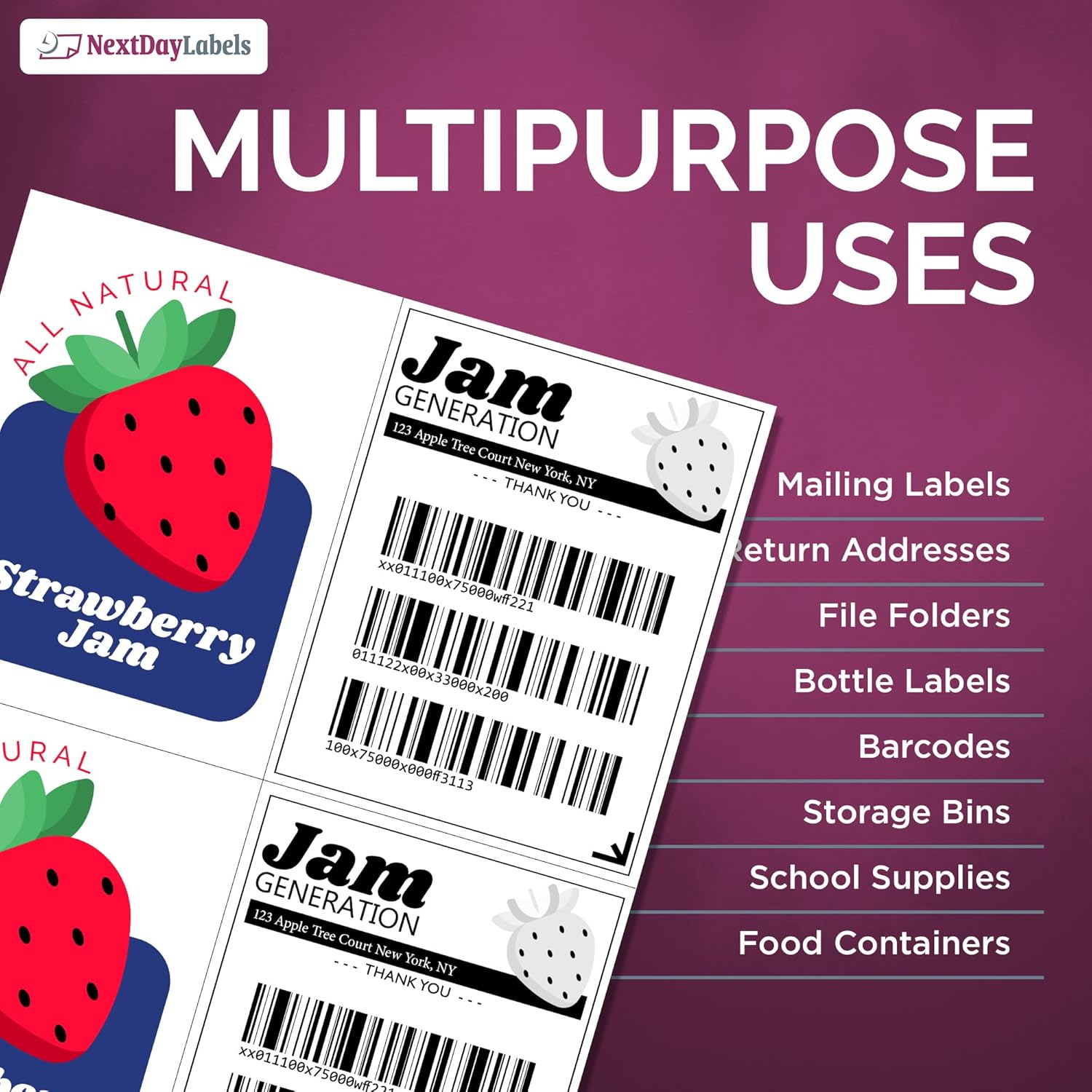 NextDayLabels 4.25x5.5 Inch Rectangle Stickers White Blank Labels for Laser Inkjet Printer - 4 Per Sheet Self-Adhesive Shipping Mailing Address Made in USA - 1000 Labels