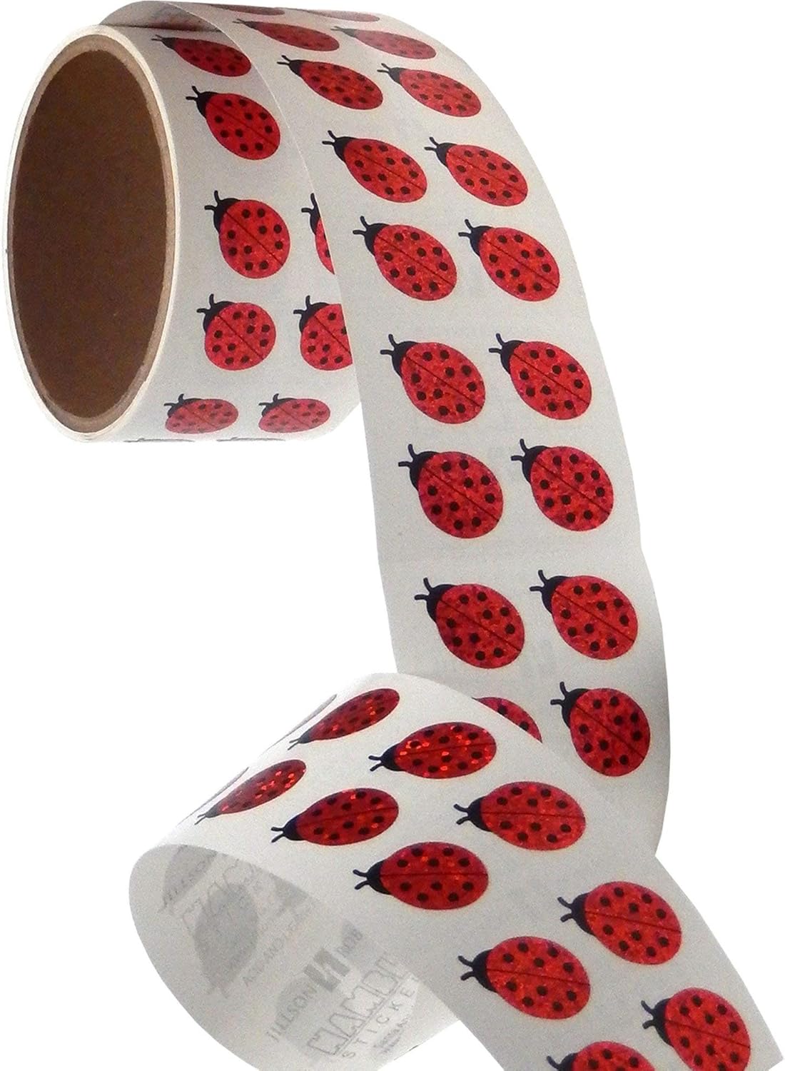 JILLSON & ROBERTS Bulk Roll Prismatic Stickers, Mini Lady Bugs - 100 Repeats