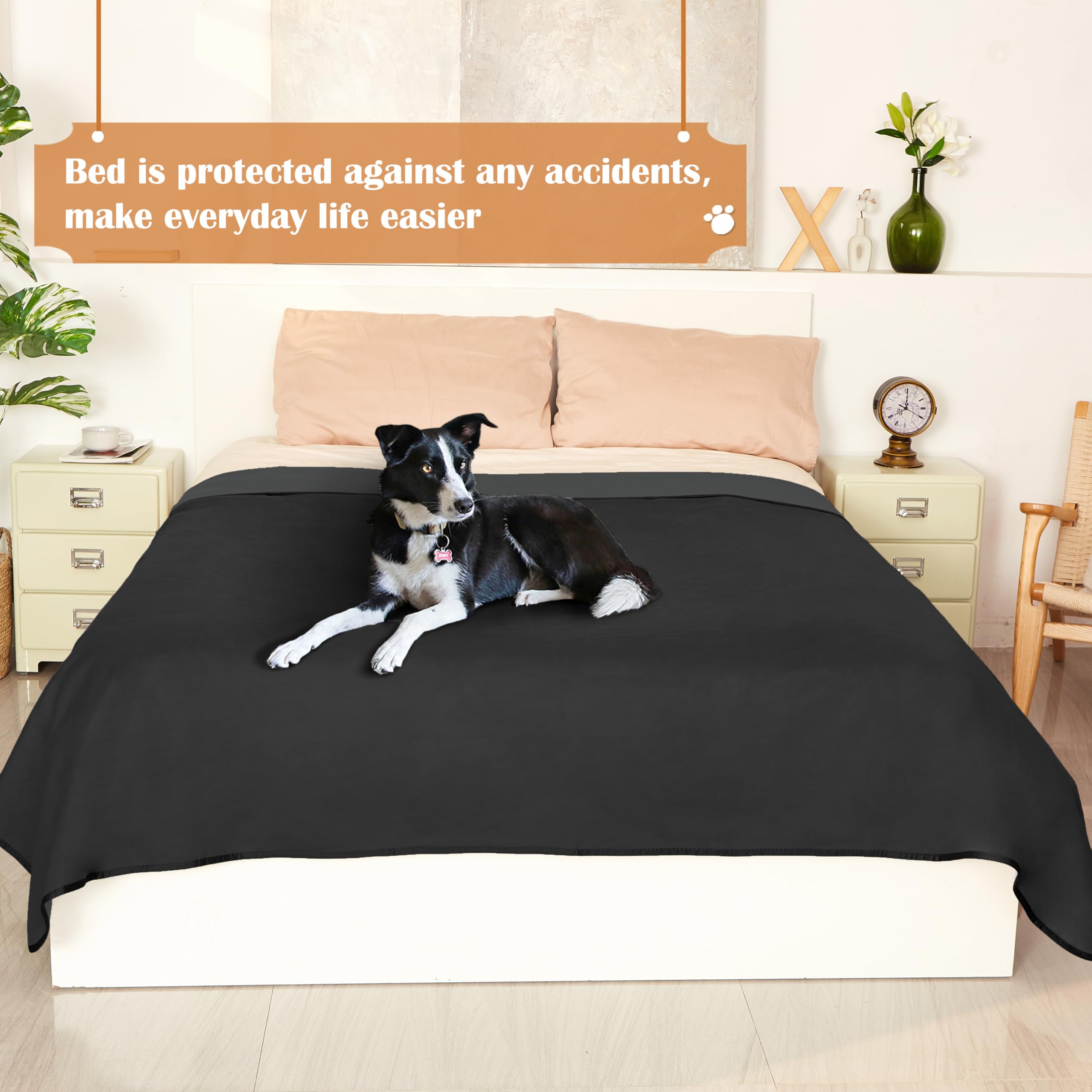 Catalonia Classy Couverture imperméable pour lit intimité, couverture d'amour, imperméable, anti-salissure, pour adultes, taille XL, 203 x 152 cm, noir