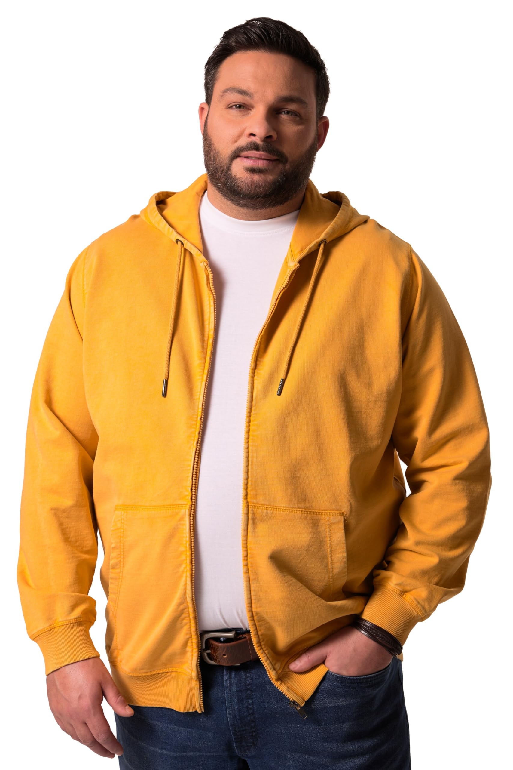 Men Plus Herren große Größen Übergrößen Menswear L-8XL Hoodiejacke, Sweat, Kapuze, Print, Vintage Look 837684