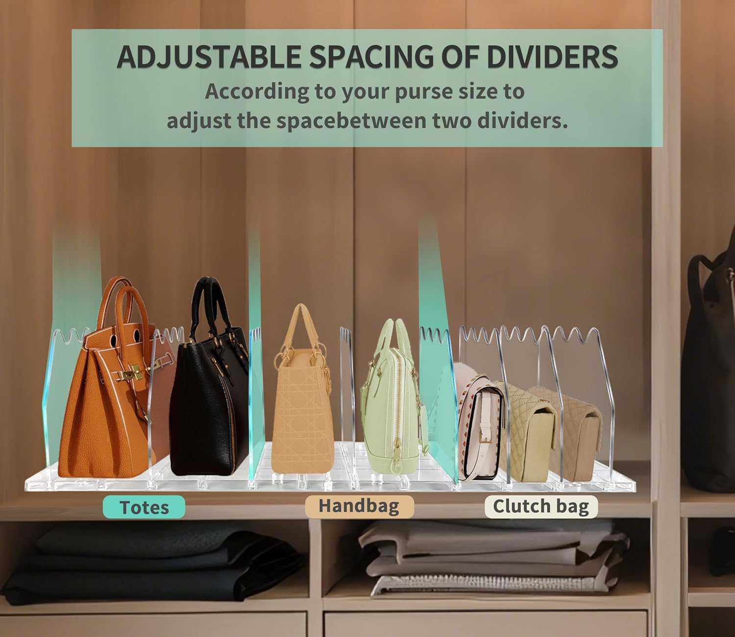 White Purse Organizer with Clear Purse Organizer