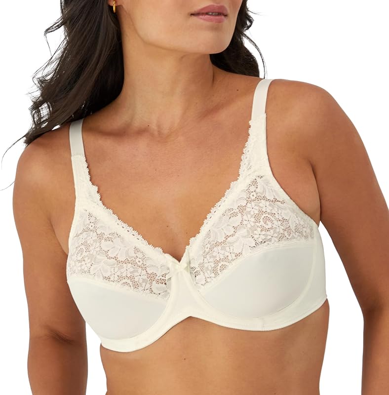 corpiño para mujer Lilyette Minimizer Underwire con ribete de encaje, corpiño de microfibra de cobertura completa