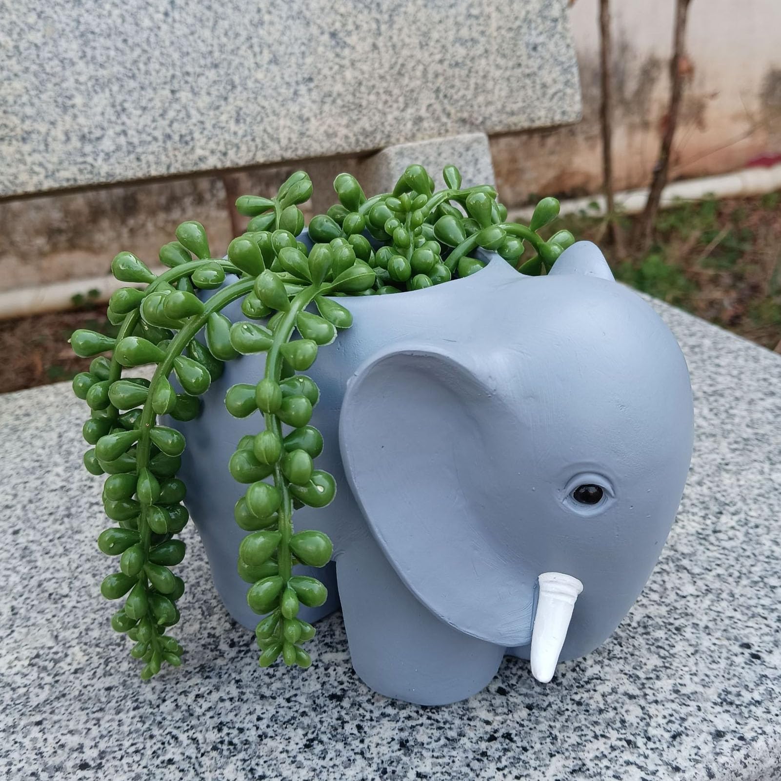 XCXDX Pot De Fleur D'éléphant, Porte-Plante De Patio Extérieur, Seau De Fleurs, Décoration De Sculptures d'animaux De Jardin, Vase Fait Main