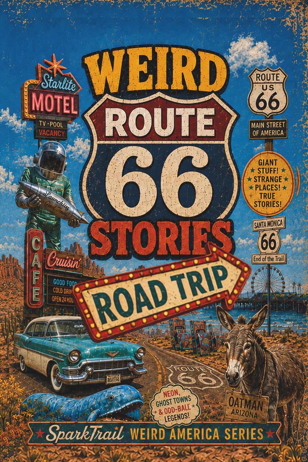 Weird Route 66 Stories: A Funny Travel Guide to the Mother Road’s Strangest Stops, Roadside Legends, Neon Diners, Ghost Towns & Desert Oddities (SparkTrail Weird America Series)