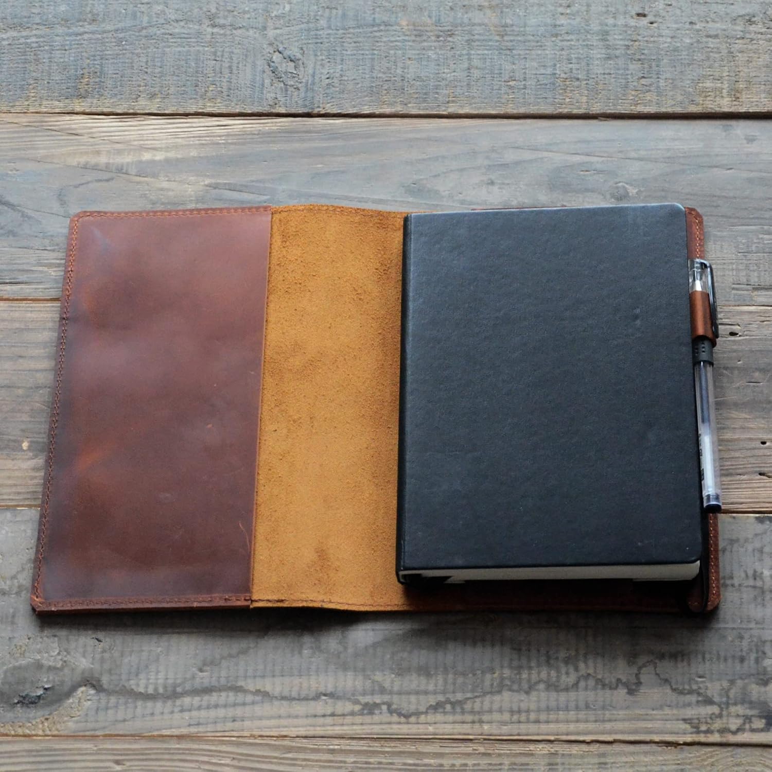 Personalized Genuine Leather Journal Notebook Cover Composition 9.75" x 7.5", Gift For Student, Writing Diary 9-3/4" x 7-1/2" 01