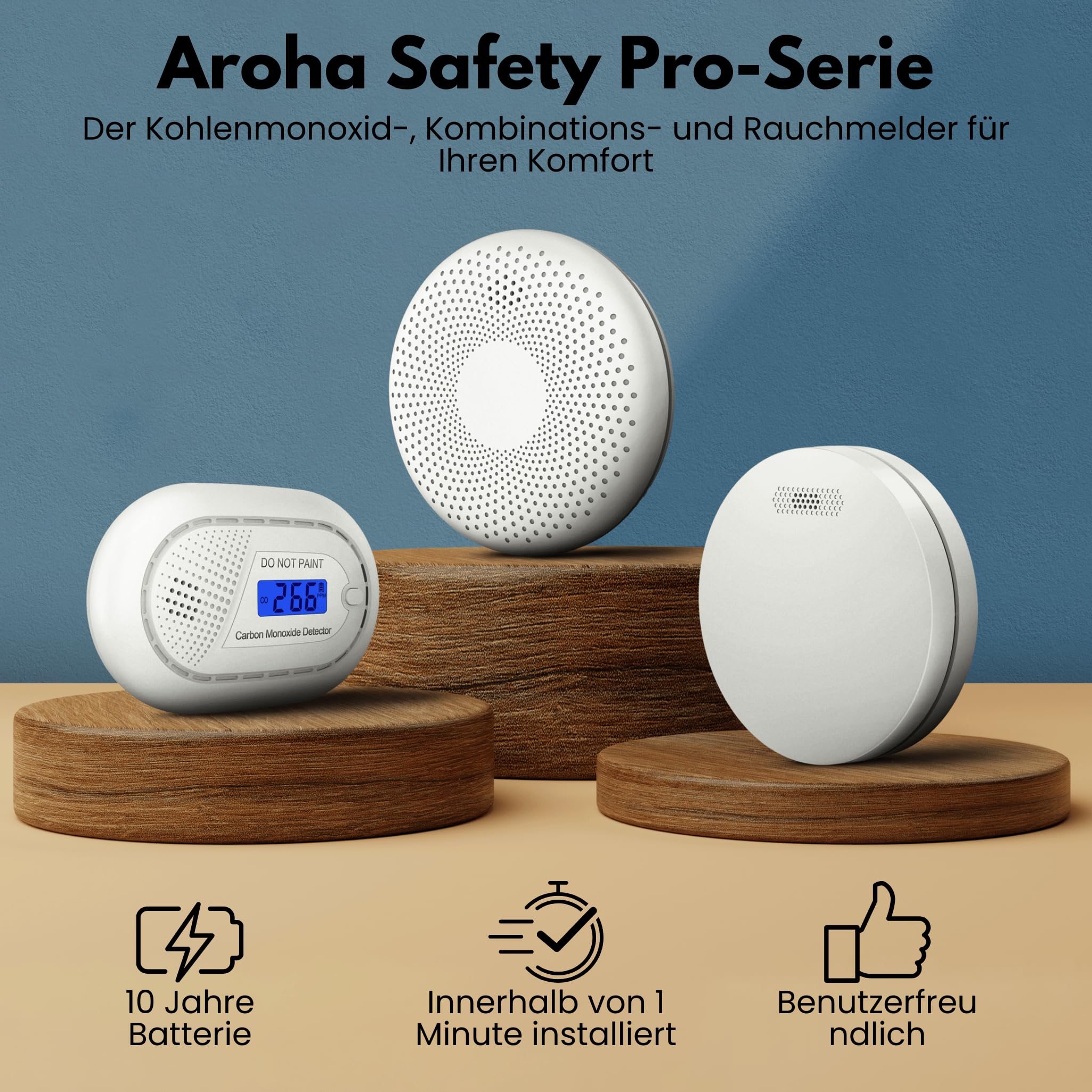 Aroha Safety Pro Rauchmelder und CO Melder Sleep Line 10 Jahre Batterie - 5