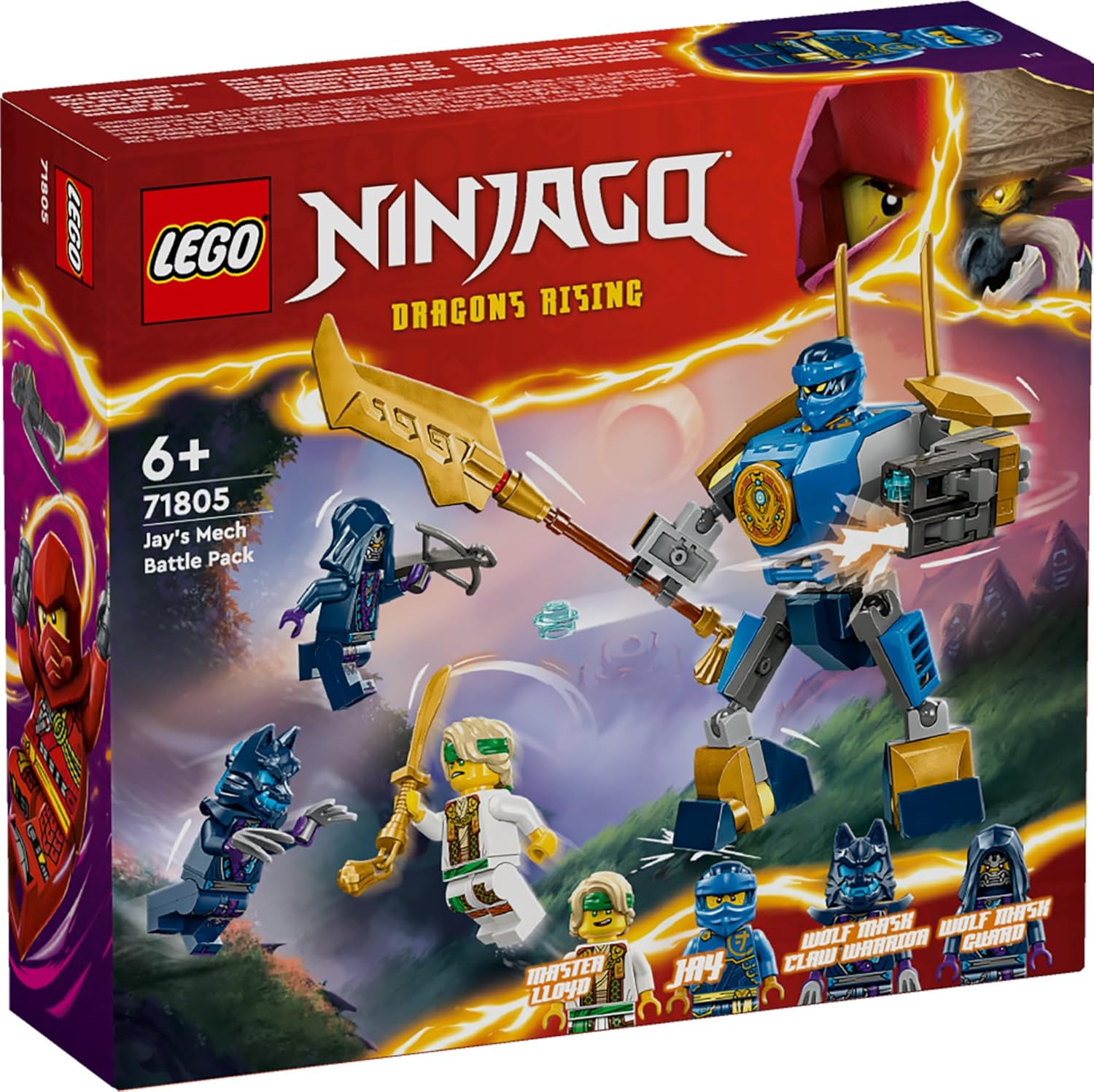 Lego NINJAGO Jay's Mech Battle Pack, Action Toy for Kids with Action Figure and Minifigure, Creative Ninja Role Play Gift for Boys and Girls from 6 Years 71805