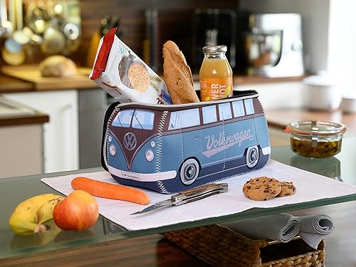Miniatura 10 de BRISA VW Collection - Bolsa universal de neopreno Volkswagen para maquillaje, viajes, cosméticos en Samba Bus T1 Camper Van Design, GasolinaMarrón,