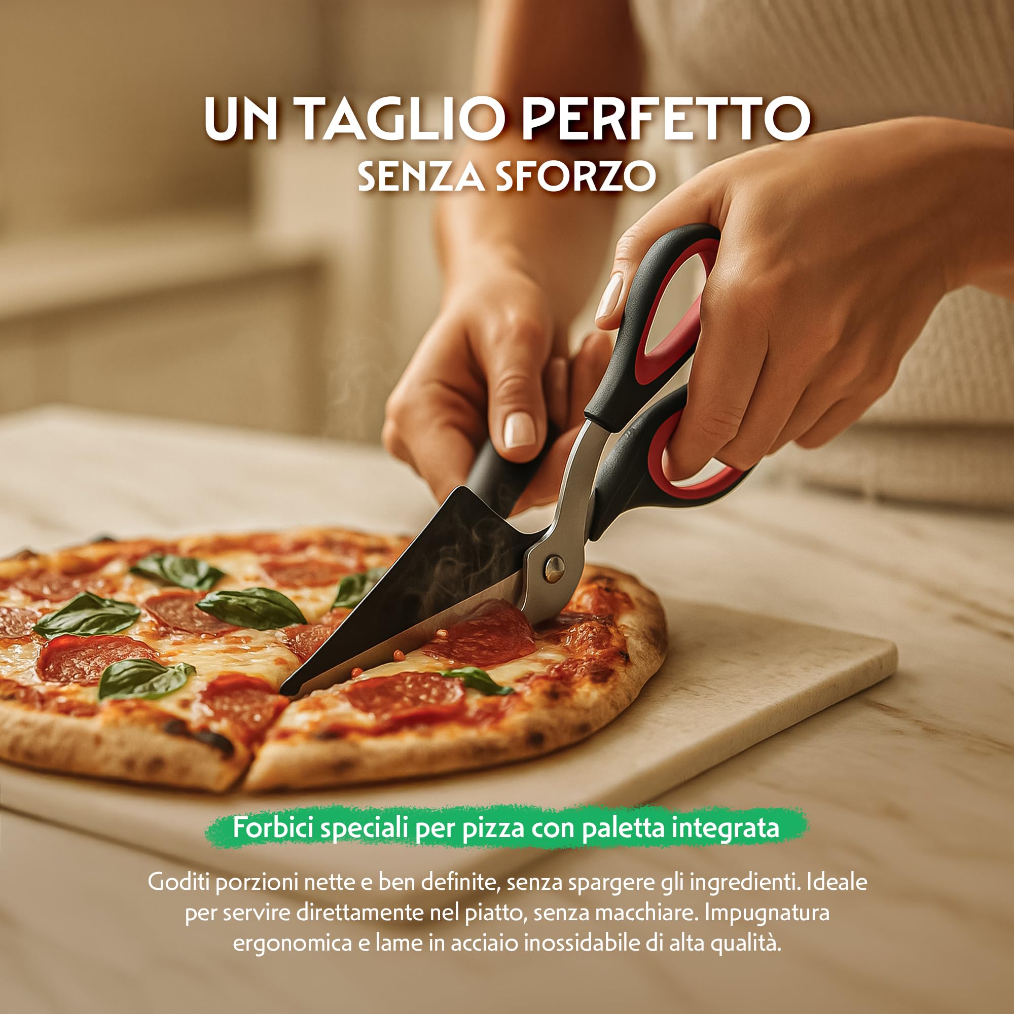 Set Pizza Lover con pietre per pizza premium per forno e grill – 4 in 1 – con forbici per pizza + pala forata + pietra per pizza fino a 800 °C in cordierite e ricettario