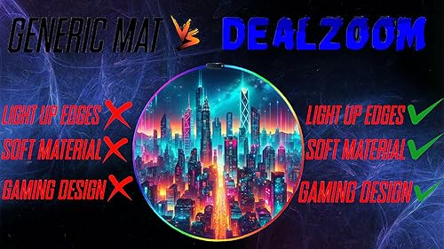 Miniatura 4 de Tapete para silla de juegos RGB con luces para juegos (Future City 47 pulgadas), cancelación de ruido, tapete antideslizante para suelo de