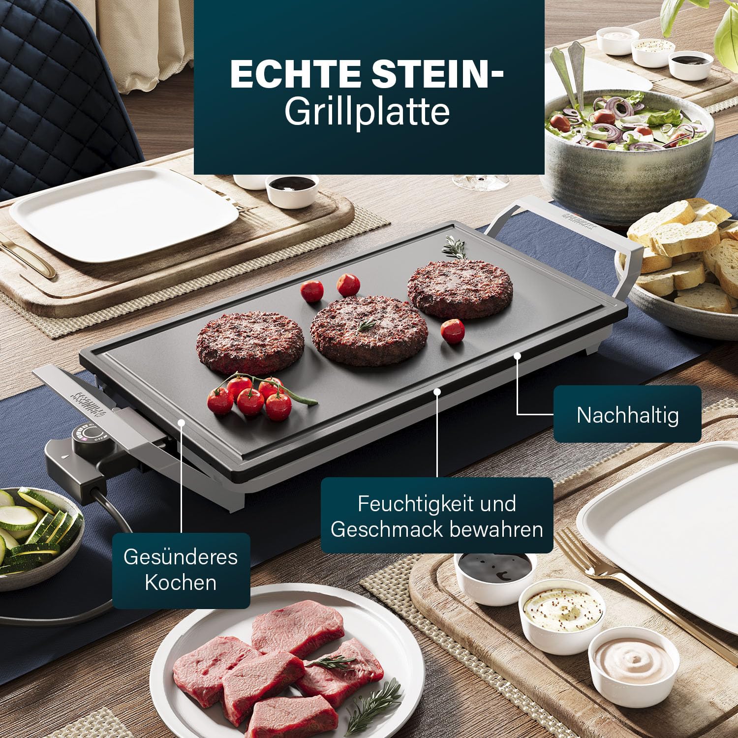 Princess Table Chef Premium Stone Grill - Extra Large Grill