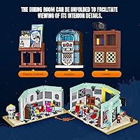 Vista 3 de Interstellar-Diner Lighting-Building-Bricks City Set - 2188 Pcs Road UFO Drive-in Restaurant Modular Collection LED Light Space Car Restaurant Set