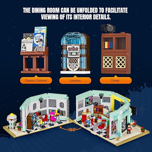 Miniatura 3 de Interstellar-Diner - Juego de 2188 piezas de iluminación para restaurante de carretera OVNI Drive-in, colección modular, luz LED, espacio de coche,