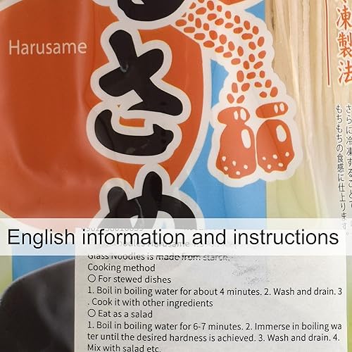 Miniatura 3 de Fideos de vidrio japoneses Harusame almidón de batata para fideos Ramen Mabo Salada (9.17 oz (260 g))
