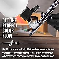 Vista 4 de U.S. Art Supply Diluyente, Reductor y Extensor Base para Aerógrafo de 16 Onzas para Pinturas Acrílicas - Diluyente de Pintura para Aerógrafo, Reduce