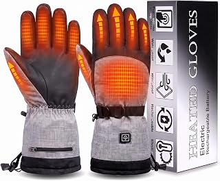 Heated Gloves for Men Women, Rechargeable Hand Warmer with Touchscreen | Waterproof Windproof Electric Heated Ski Glove with 3 Settings for Winter Outdoor Work Hunting Camping Snowboarding Hiking