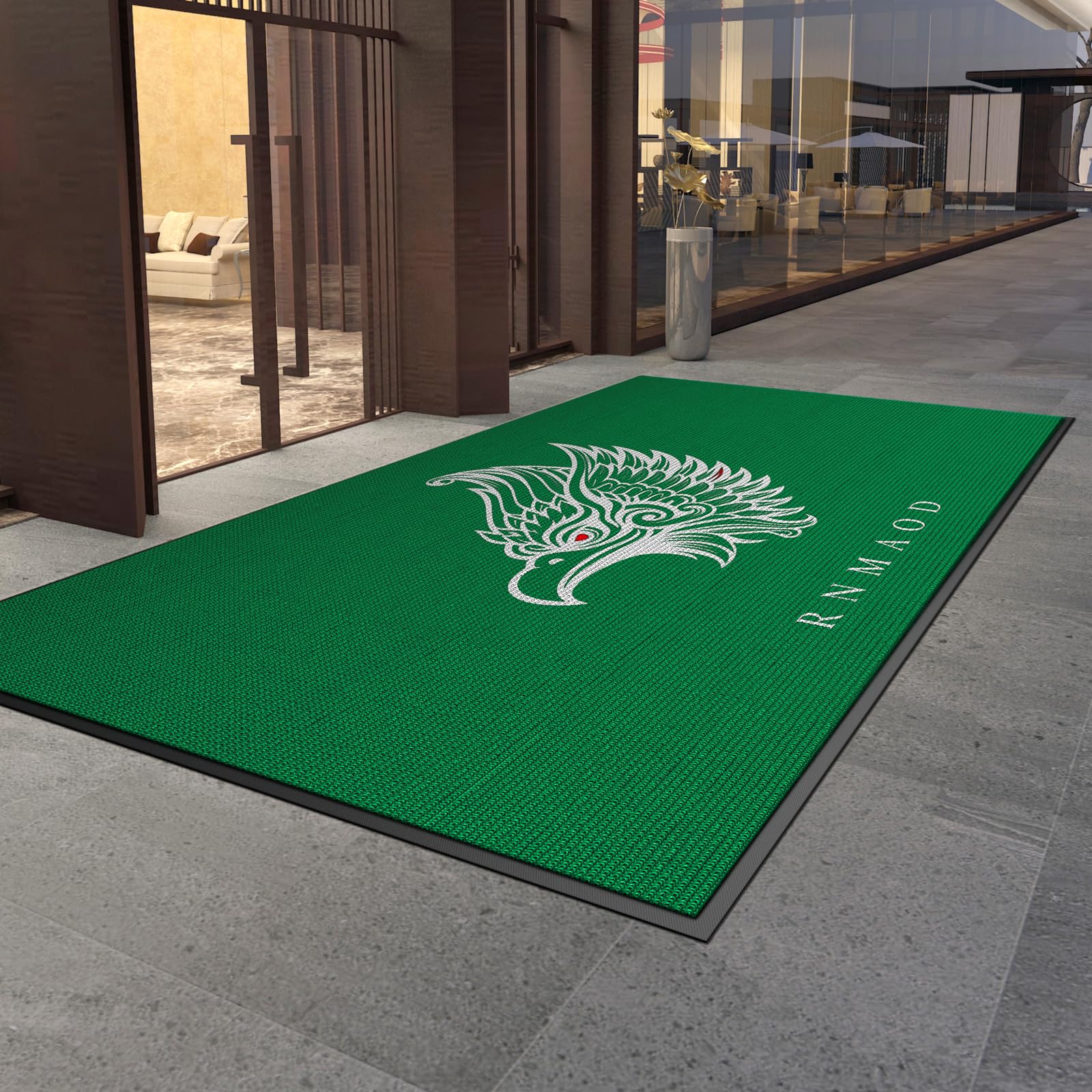 Custom Door Mat Personalized Logo Text Entrance Commercial Floor Mats with Non-Slip Rubber Backing Indoor Outdoor Waterproof Mat 2' x 4'
