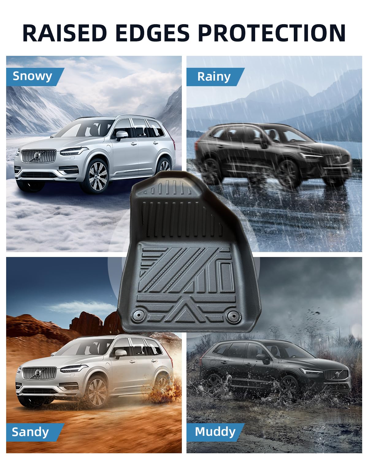 (3-Częściowy) TPE Dywaniki do Volvo XC60 ICEV 2018-2026 | Maty Podłogowa Oryginalna, Dywaniki Samochodowe z Wysokimi Krawędziami, Akcesoria Antypoślizgowymi i Wodoodpornymi