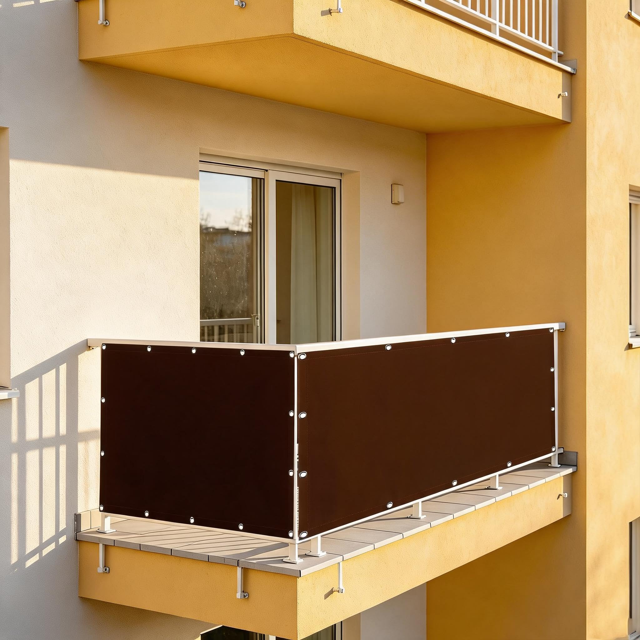 Balcon d'extérieur 120 x 500 cm contre le vis-à-vis et le vent