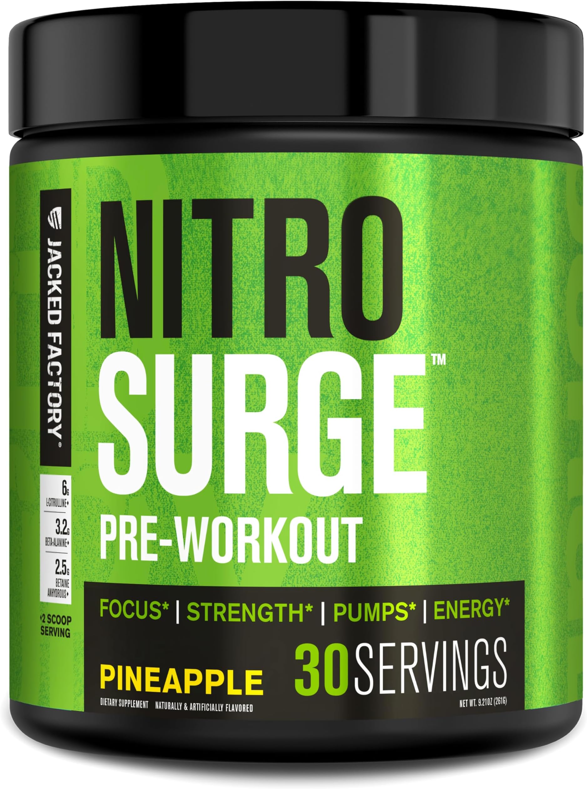 - NITROSURGE Pre Workout Supplement - Endless Energy, Instant Strength Gains, Clear Focus, Intense Pumps - NO Booster & Powerful Preworkout Energy Powder - 30 Servings, Pineapple