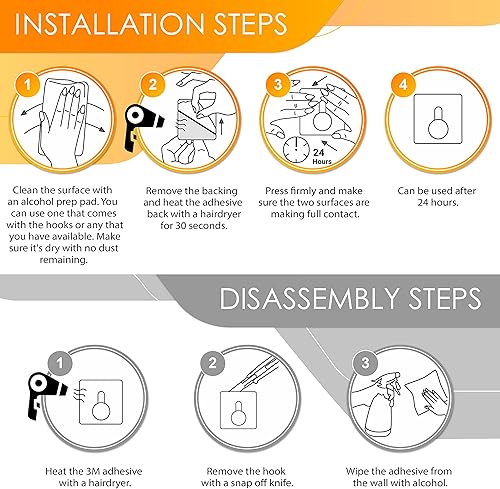 Miniatura 6 de SAYONEYES Ganchos autoadhesivos para toallas de baño, color negro mate, para montar en la puerta de baño, tiras fuertes de acero inoxidable SUS304