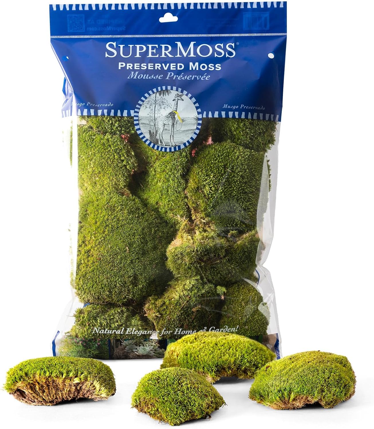 SuperMoss (21890) Topa Moss Preserved | Eco-Friendly Home & Wall Décor for Terrariums, Wedding Tables, Indoor Planters & More, 326 cu in, Fresh Green