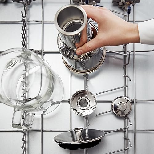 Miniatura 6 de aarke Jarra de agua de vidrio purificador, filtro de acero inoxidable recargable, rendimiento de 8 semanas, sin BPA, apto para lavavajillas,