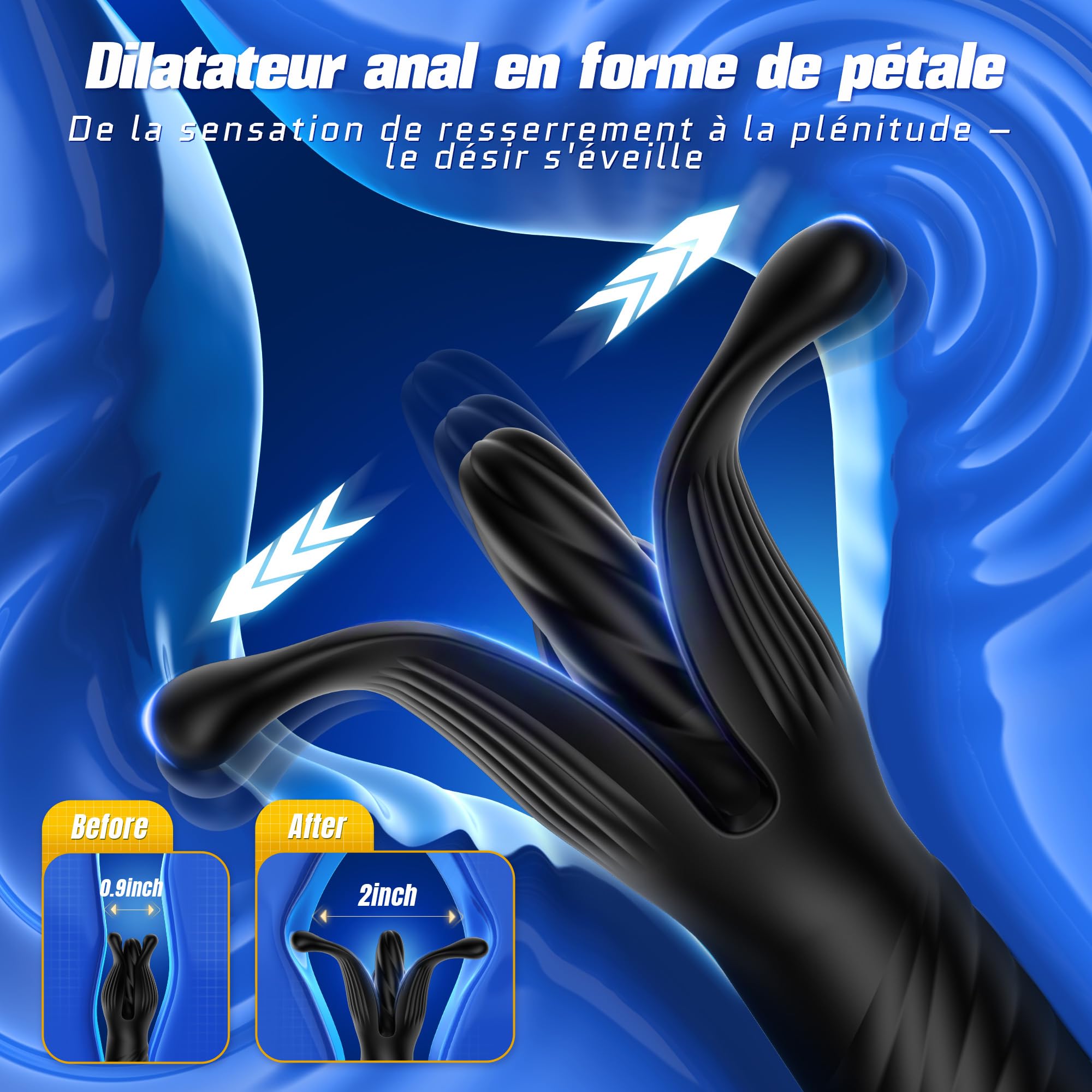 Soulour Gode Homme pour Anus Vibromasseur, 4 in 1 Expansion Poussée Sex Toýs Homme Plug Anal avec Anneau Penien, AI Lover Plug Analeprostate Jeux Sexuelle Adulte Couple Gode Sex Toys