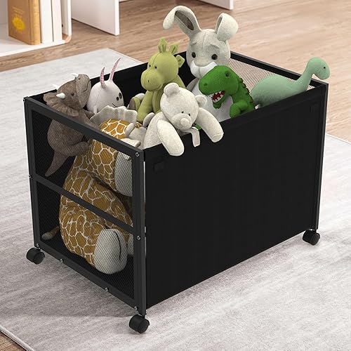 Miniatura 5 de ANGELLOONG Organizador de juguetes de almacenamiento debajo de la cama con ruedas, organizador de caja de juguetes de 100 litros de gran capacidad,