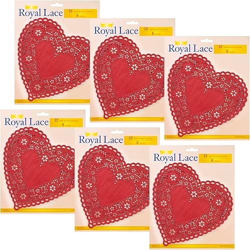 Miniatura 3 de Royal Lace - Tapones de papel en forma de corazón, 8 pulgadas, perfectos para manualidades del día de San Valentín, decoración de mesa y fiestas,