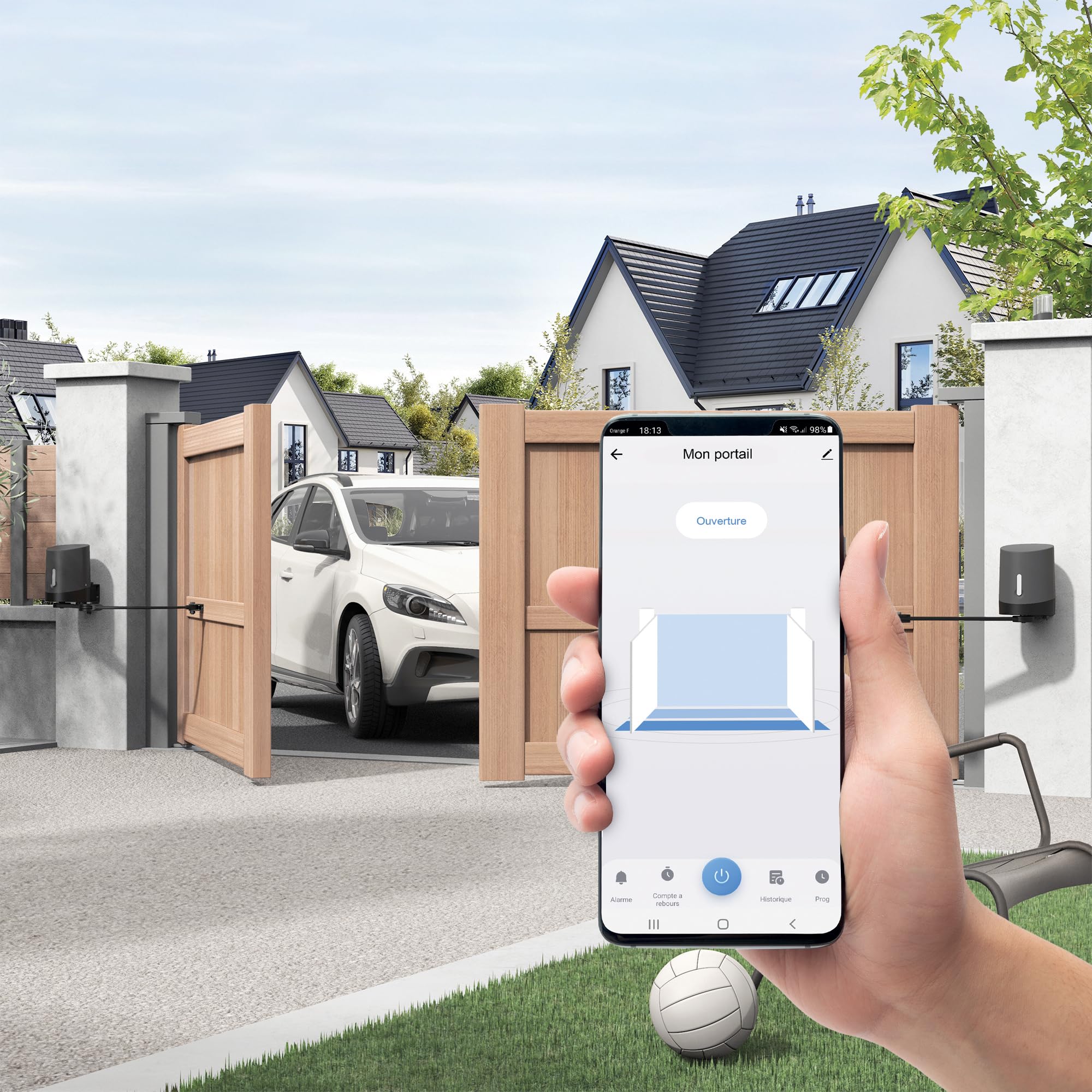 Avidsen Orane Connect Motorisation Connectée pour Portail Battant – Automatisme 24V pour Portail jusqu’à 2,5 m et 250 kg par Battant, Contrôle Smartphone et Assistant Vocal