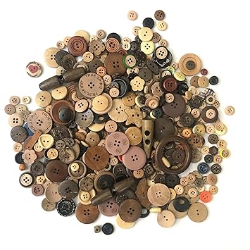 levylisa Assortment Natural Round Buttons Brown Wood Coconut Shell Buttons Flatbacks Vintage Retro Round Wood Buttons for Craft/Sewing DIY Home Textile(Assorted Retro Color)