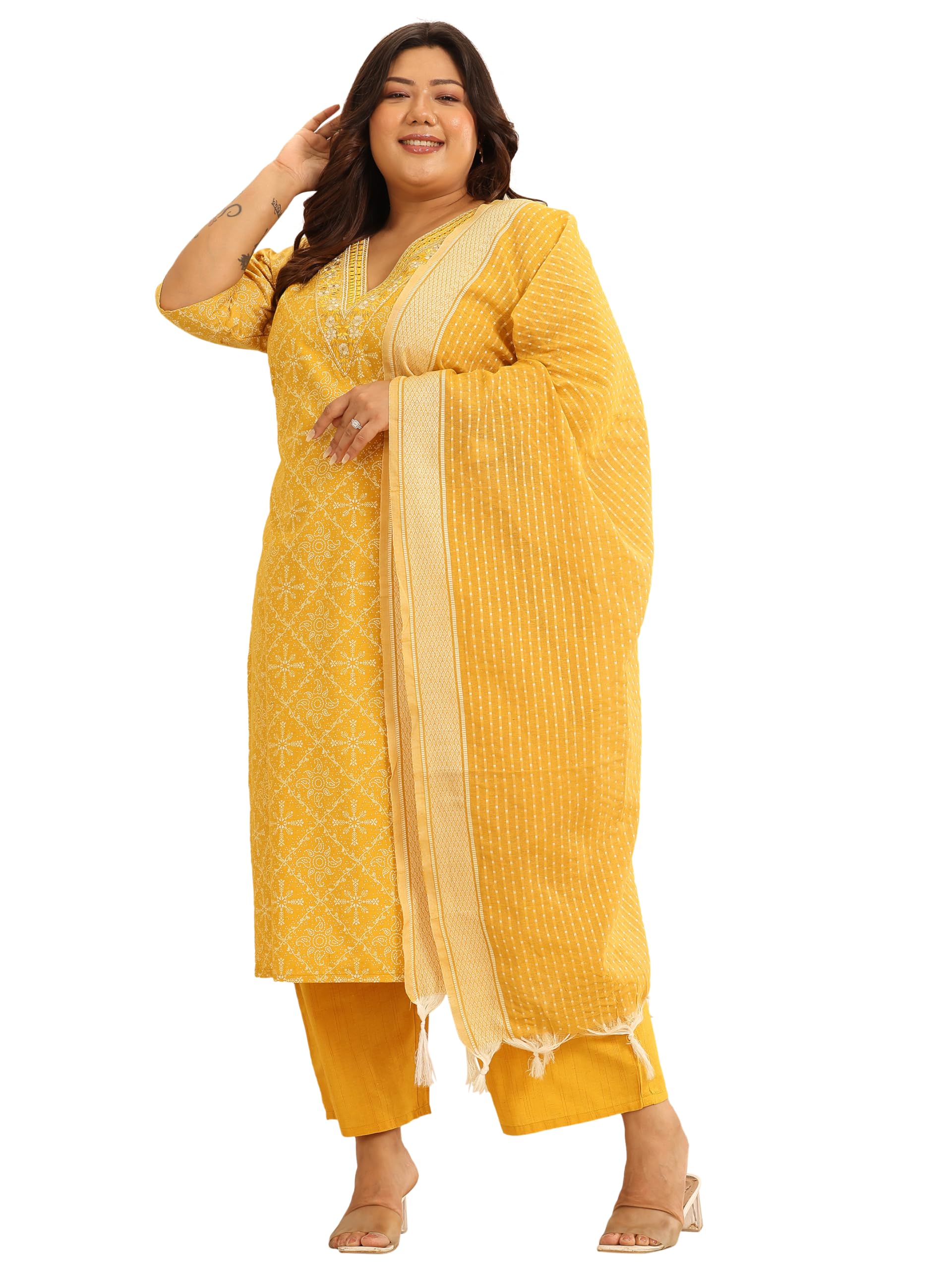 extra love by libas Women's Cotton Blend Kurta Set-picture-32