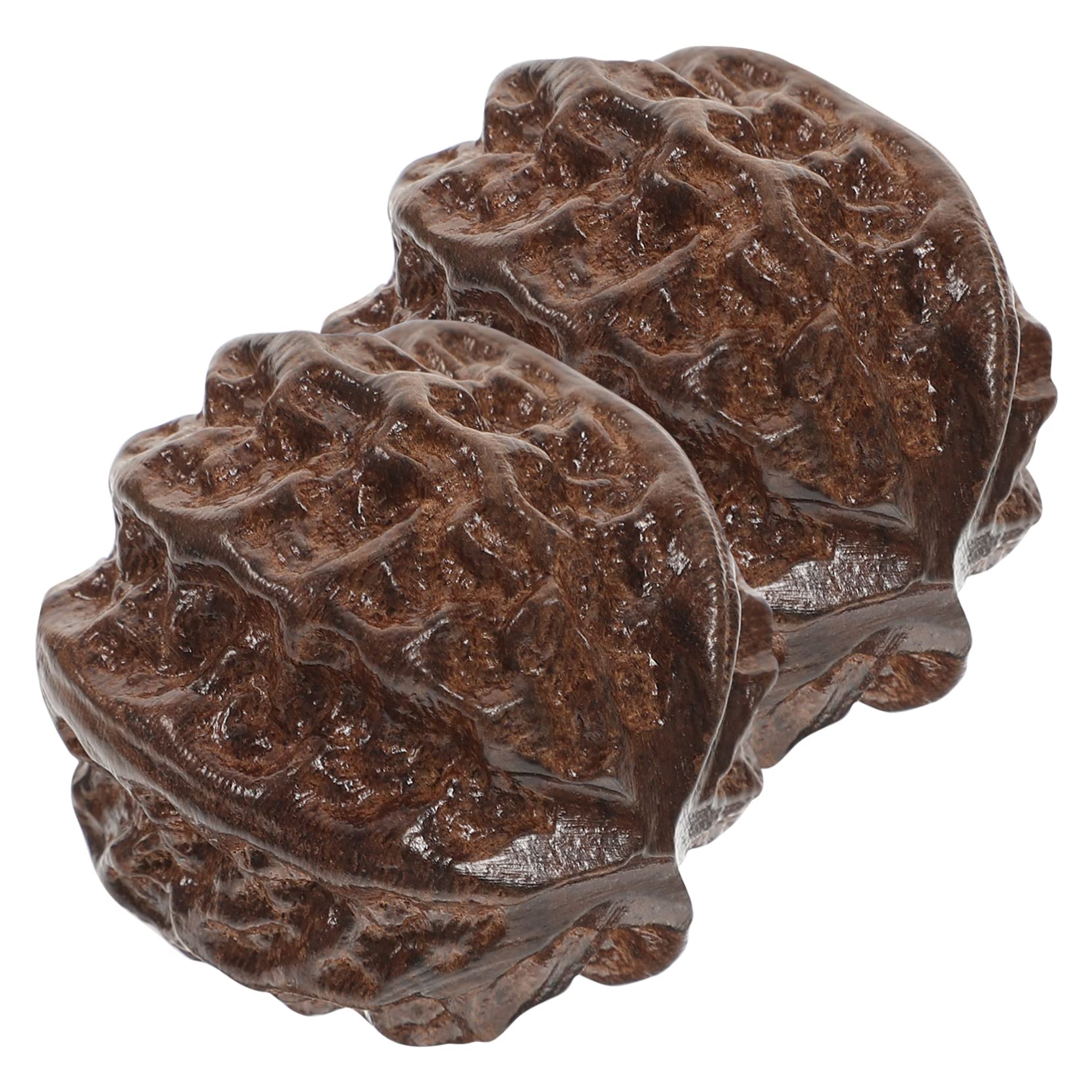 LALAFINA2pcs Wenwan Handle Wood Peach Pit Chinese Exercise Balls Carving Peach Figurine Peach Pit Decoration Wood Carving Fruit Fake Peach Pit Finger Stretcher Fruit Ornament Mini Vietnam