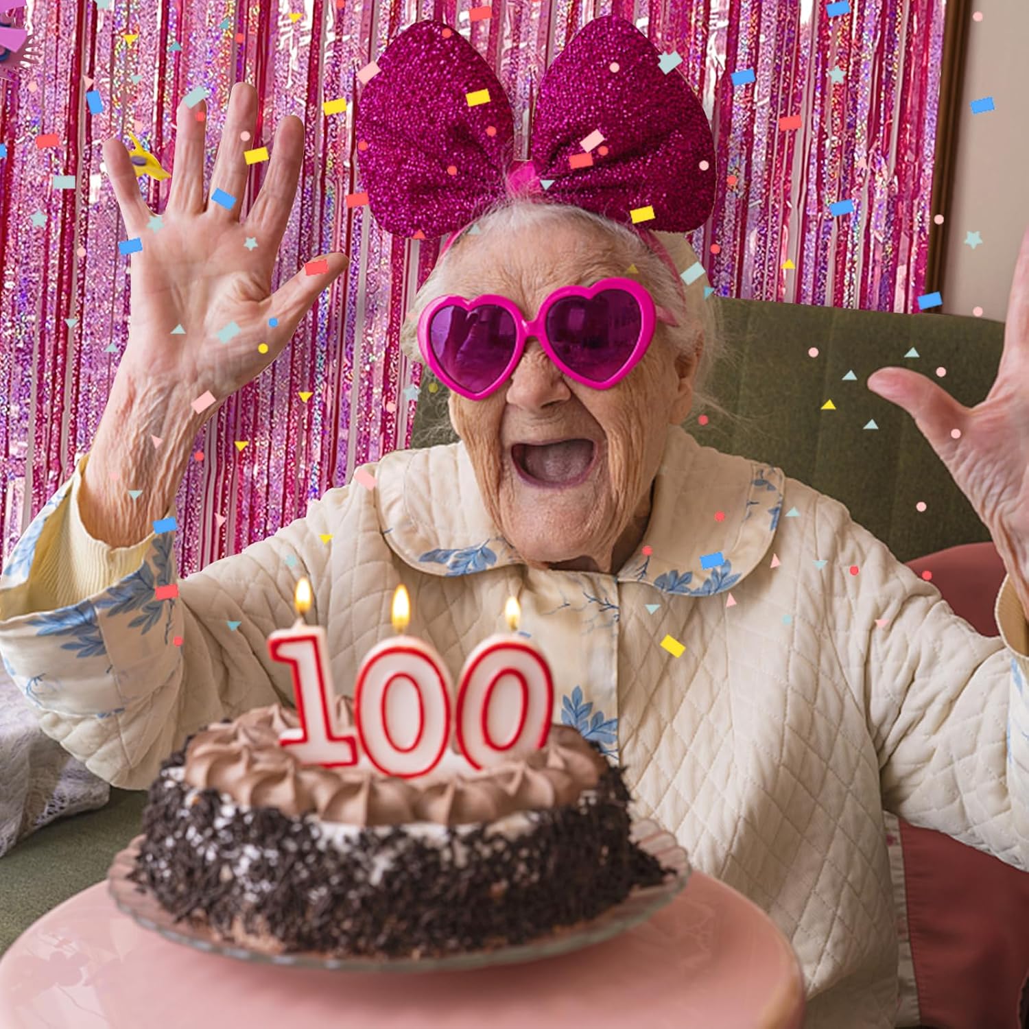 Tinsel Curtain Pink Birthday Party Decorations 2 Packs Glitter Foil Fringe Curtain Decor Streamers Photo Booth for Birthday Christmas Wedding Halloween Graduation - Image 5