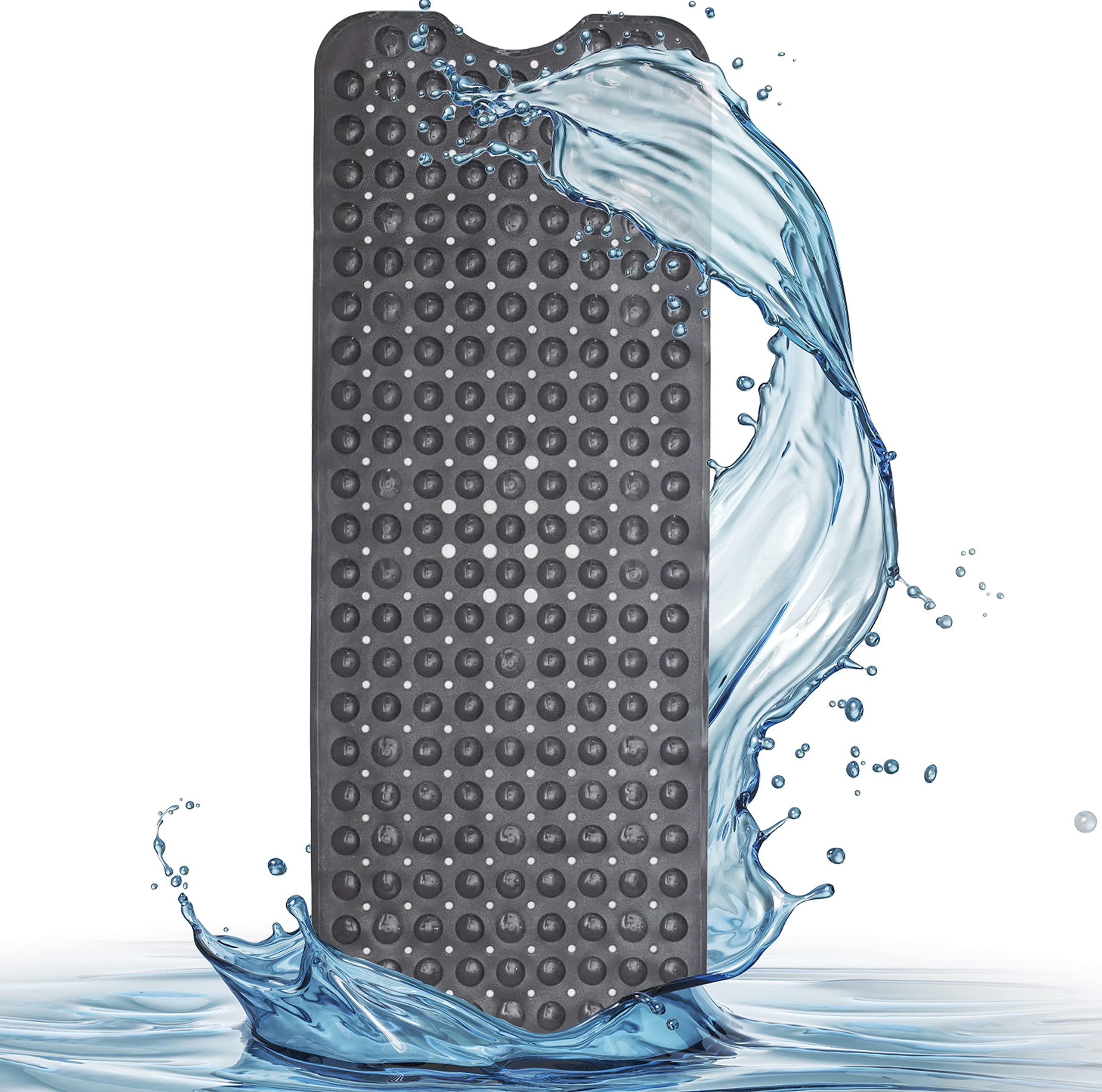 NSXEEN Extra Long 100X38 CM Premium Accu-Pebble Shower Bath Mat Anti Slip Bathtub Bathroom Met with Suction Cup- PVC Silicone (Black, 1 Pcs Pack) (B0B6W3WPM9) Amazon Price History, Amazon Price Tracker