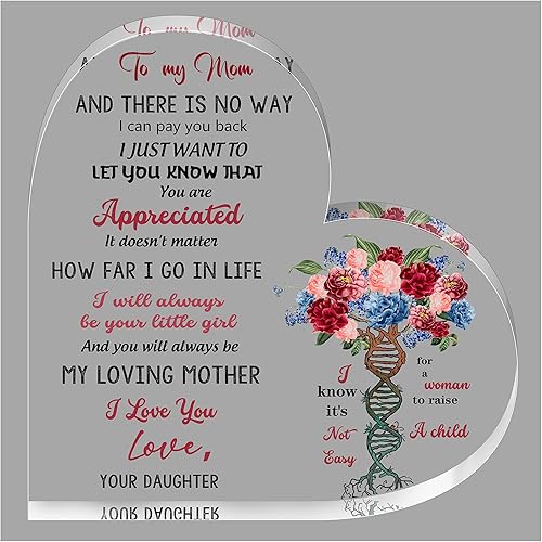 Regalos para mamá de parte de su hija, placas de acrílico motivacionales, decoración de pisapapapeles de oficina, regalo único para mamá,