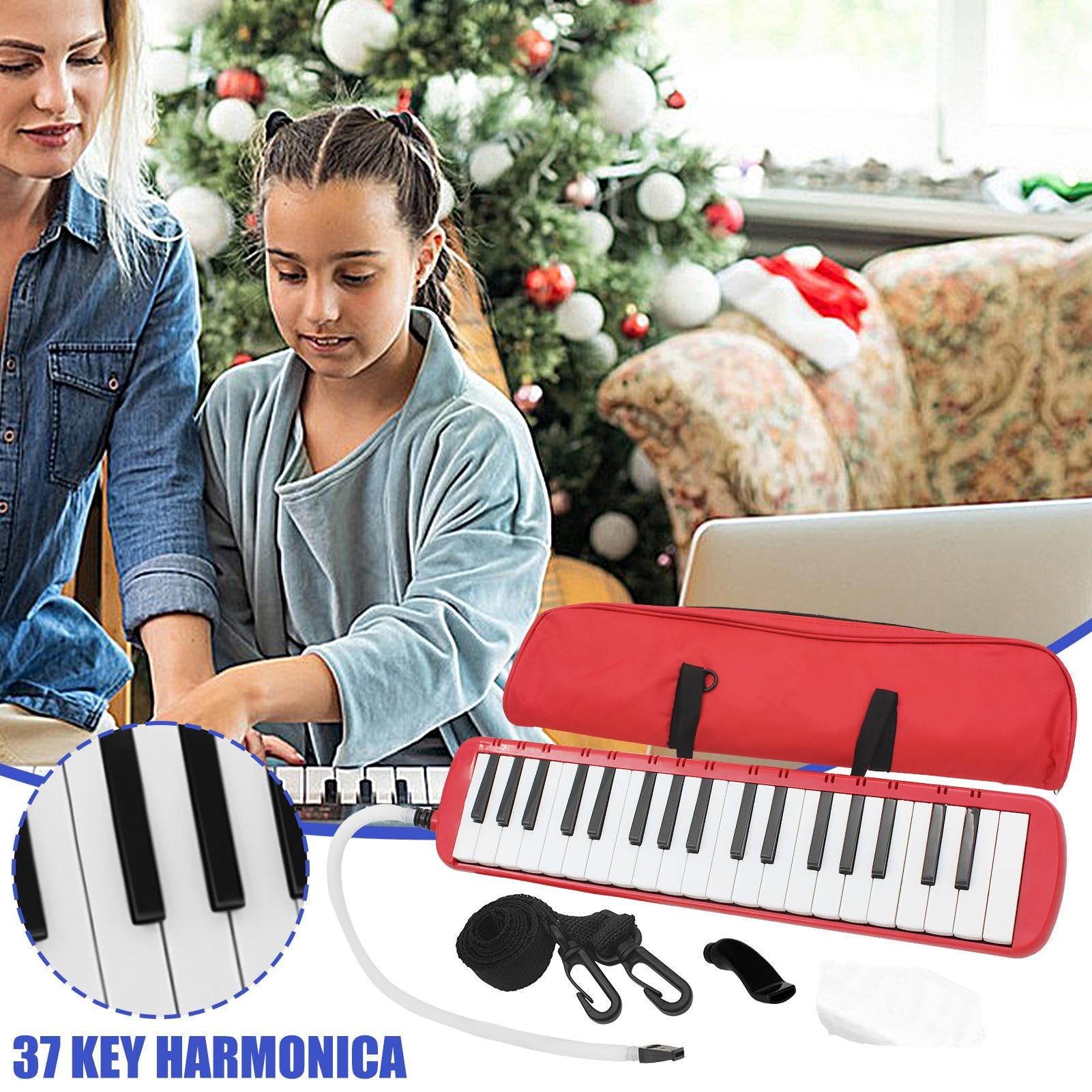 Melódica de 37 teclas - Piano de aire portátil para niños y principiantes | Piano armónica de aire comprimido con estuche | musical ideal para el aprendizaje temprano y la educación musical