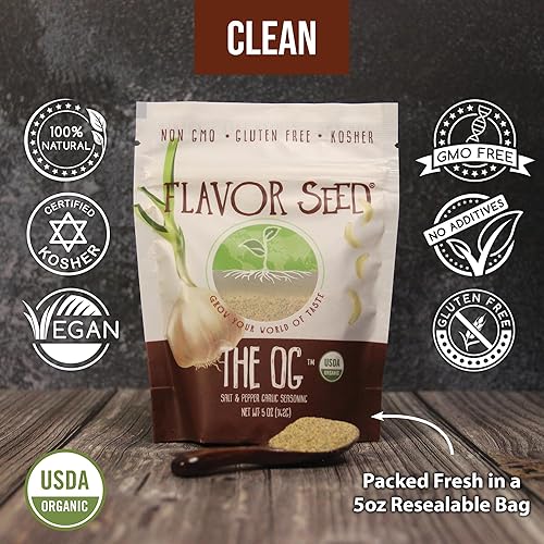Miniatura 4 de Flavor Seed The OG Organic Salt Pepper - Mezcla de condimentos y ajos. Condimento orgánico para palomitas de maíz. Condimentos y especias para
