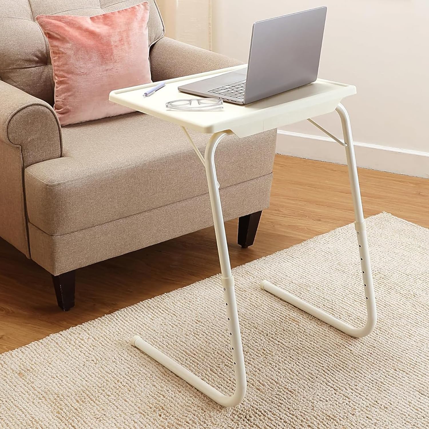 Table Mate II Folding TV Tray Table with 6 Height and 3 Angle Adjustments, Portable,Adjustable,Multipurpose Laptop Table for Bed, Home and Ofiice