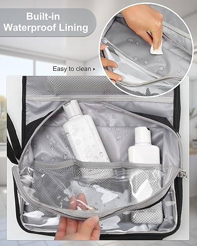 Miniatura 64 de Neceser colgante de viaje para hombres y mujeres, kit de viaje, bolsa de afeitar, impermeable, organizador de maquillaje para baño, ducha, azul