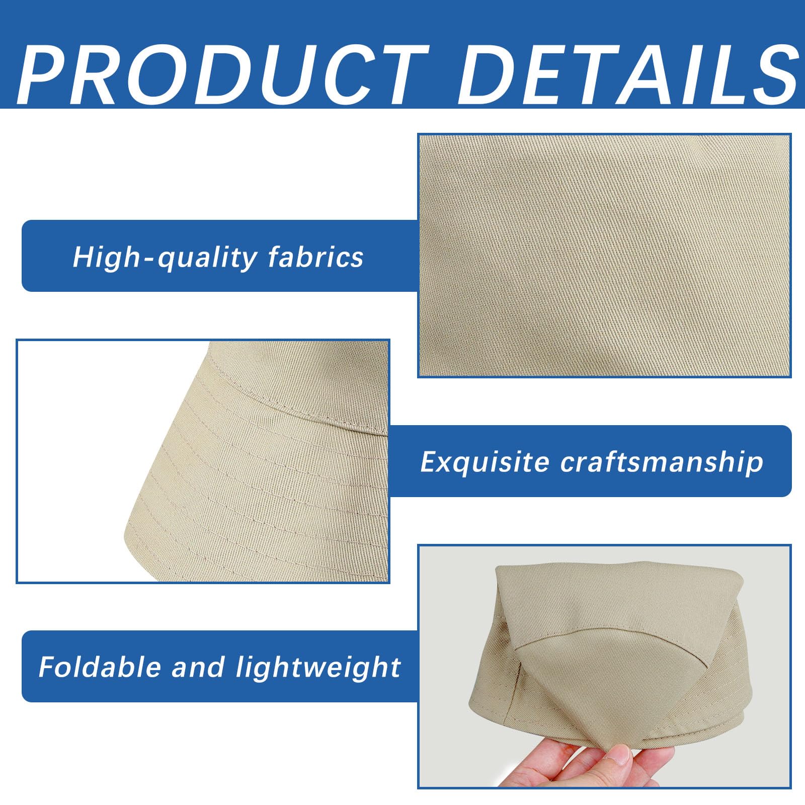8 cappelli da pescatore kaki vuoti per donne uomini cappelli da secchio bulk vuoto cappello da sole per spiaggia pesca campeggio all'aperto cappello da sole adulto fai da te logo disegno a mano stampa