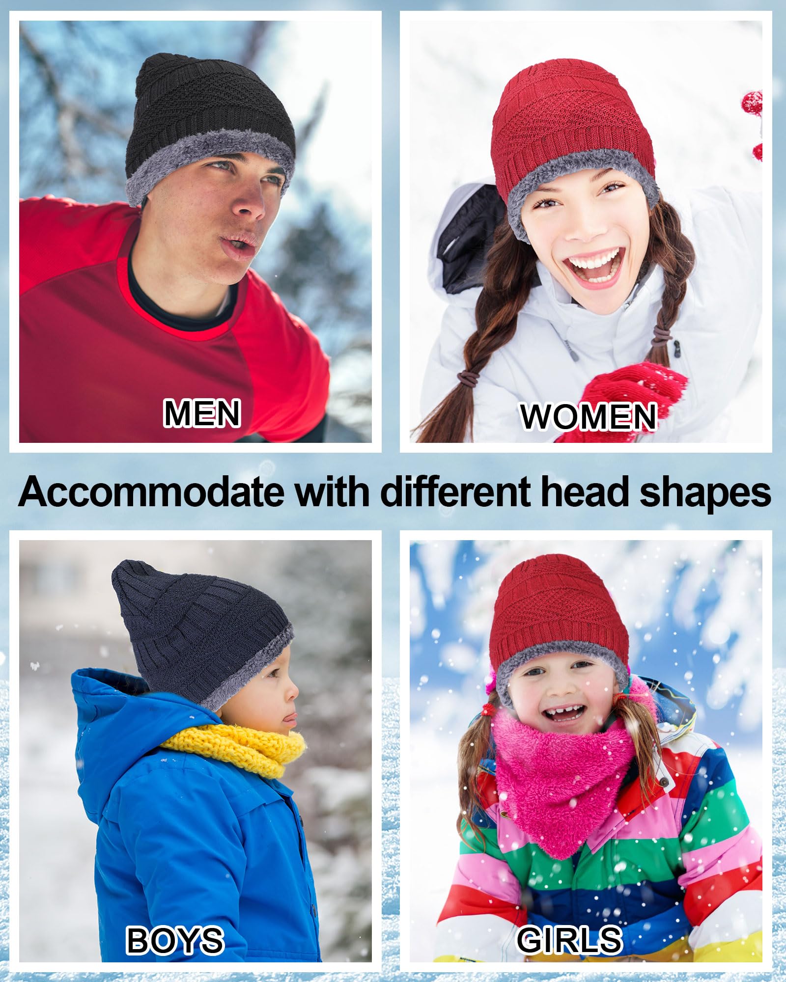 Geyoga 180 gorros de invierno a granel para hombres y mujeres, con forro polar, gorro cálido de punto para invierno (clásico), Clásico, Talla única