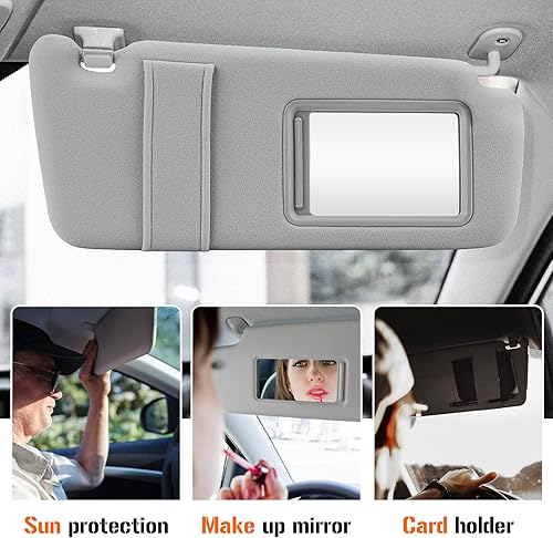 Miniatura 4 de Visera solar con luz para Toyota Venza 2009-2016 con techo corredizo, repuesto de parasol gris del lado derecho del pasajero 74320-0T021-B1